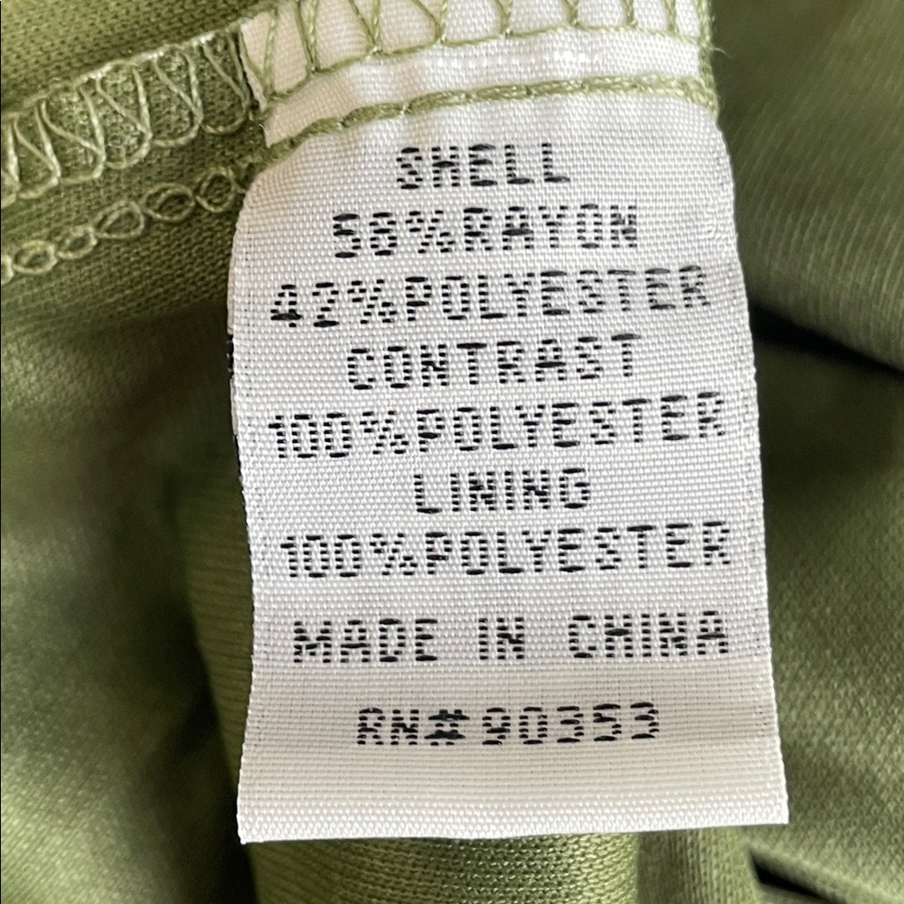 Olive Green Midi Dress with Smocked Waist - Picture 7 of 7